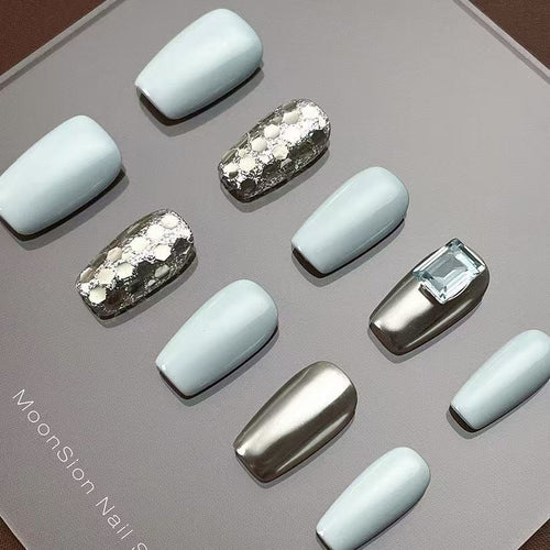 Elegant sky blue nail