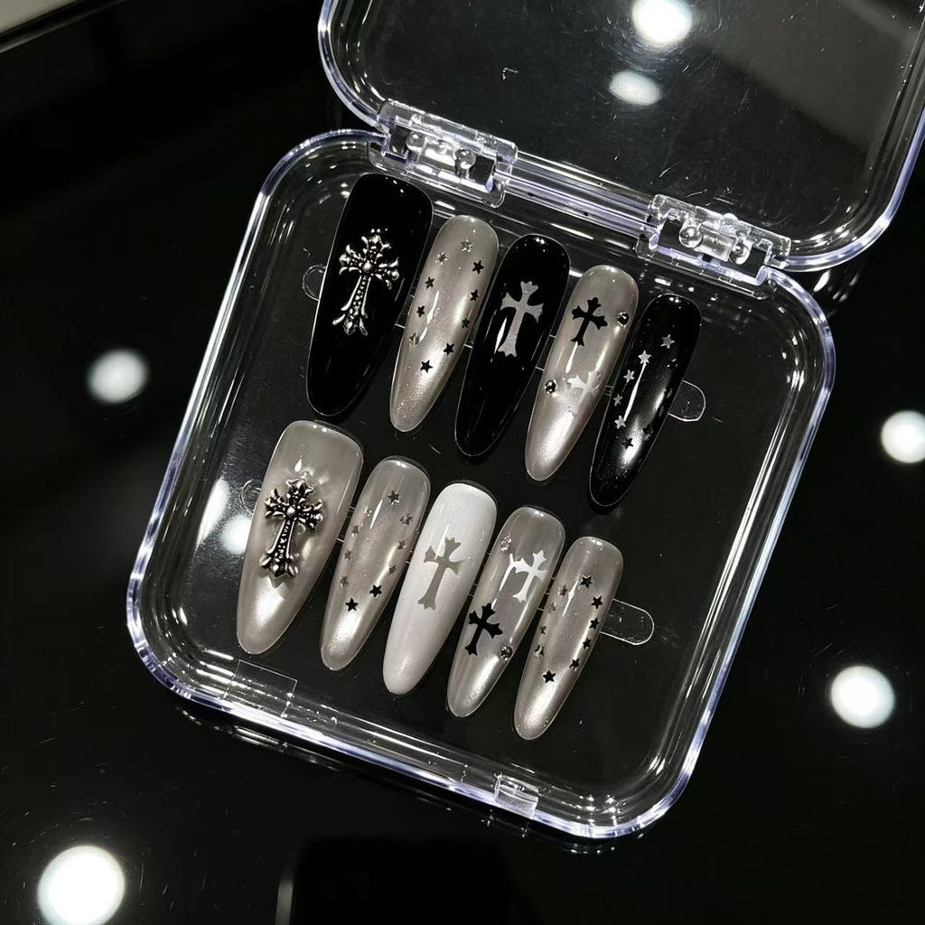 Gothic Girl Must-Have Nail Art with Dual Design