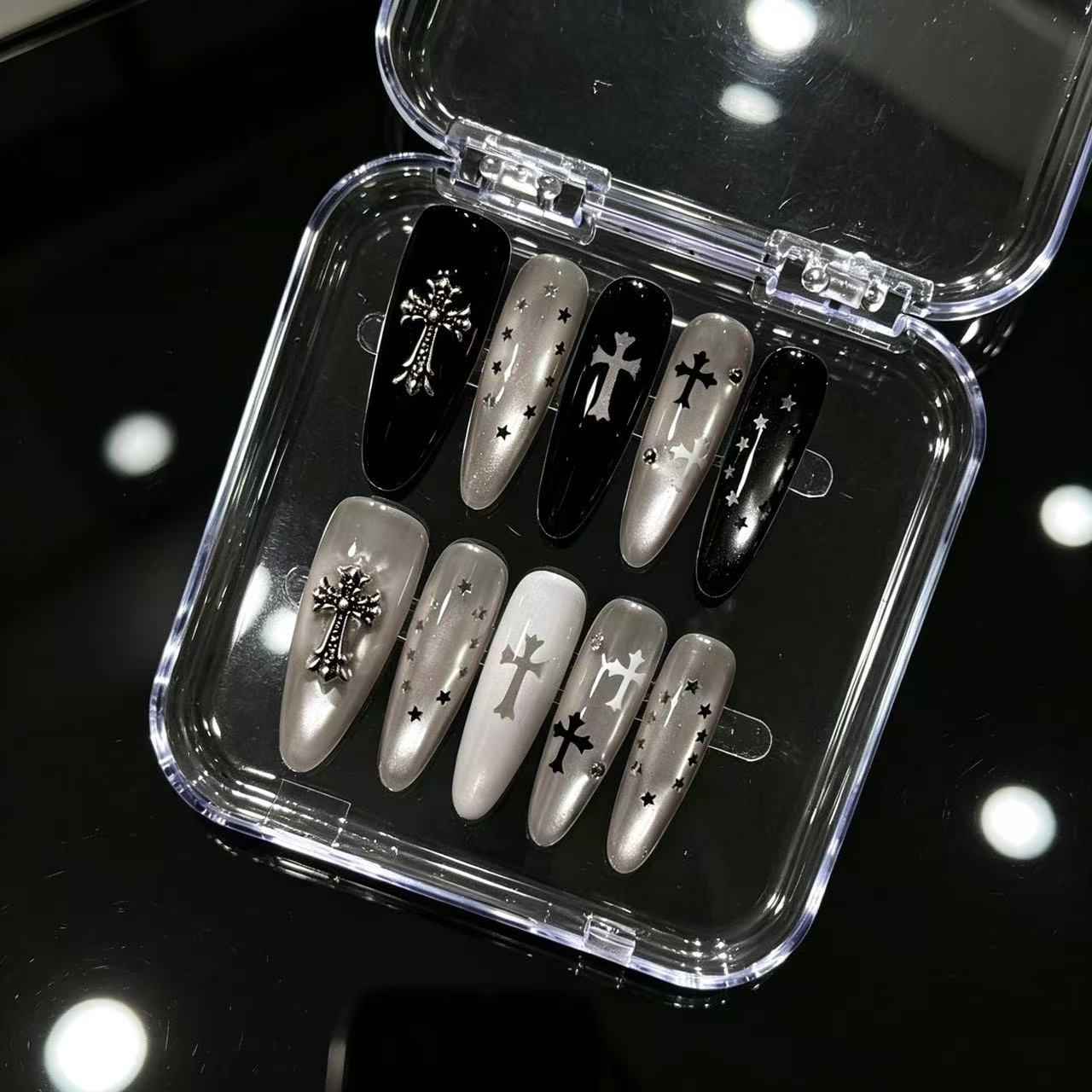 Gothic Girl Must-Have Nail Art with Dual Design