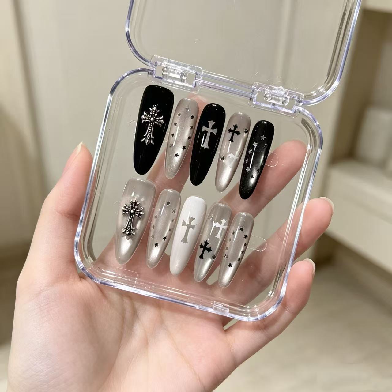 Gothic Girl Must-Have Nail Art with Dual Design