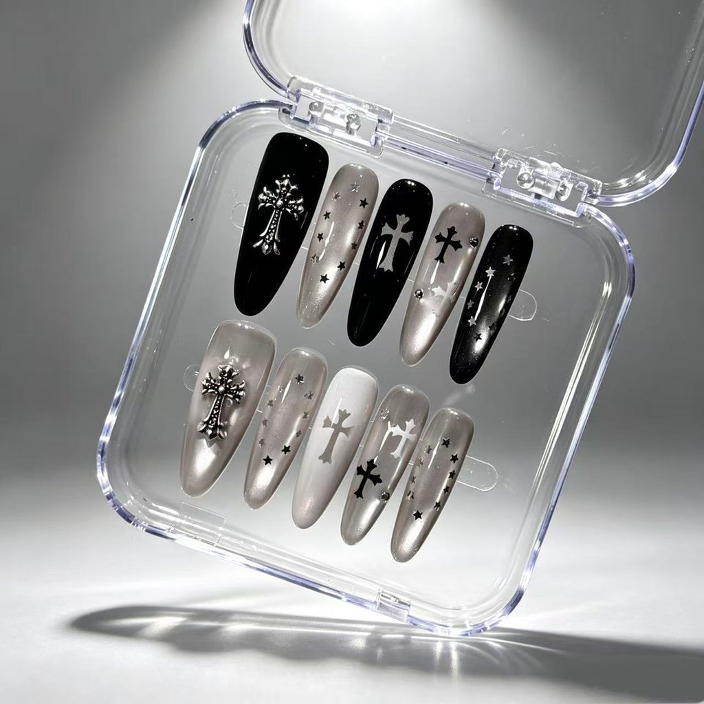 Gothic Girl Must-Have Nail Art with Dual Design
